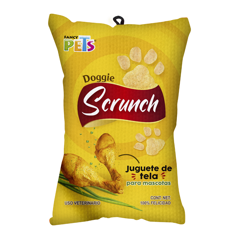 Juguete Fancy Pets de Tela Doggie Scrunch Pollo