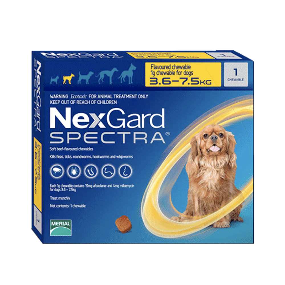 NexGard Spectra 3 Tabletas De 3.6 kg a 7.5 kg (UNICAMENTE BAJO PEDIDO)