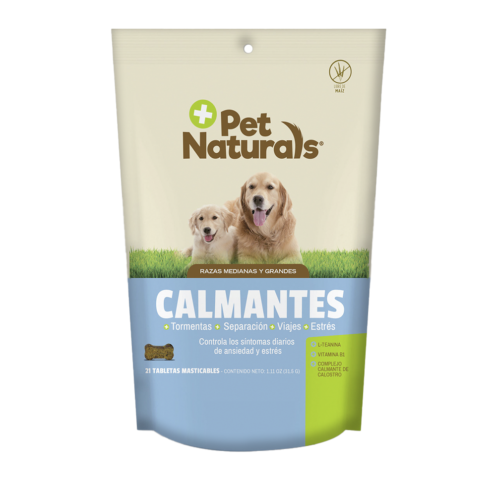 Calmante Natural Para Perro Razas Medianas y Grandes Pet Naturals 31.5 g 21 tabletas masticables