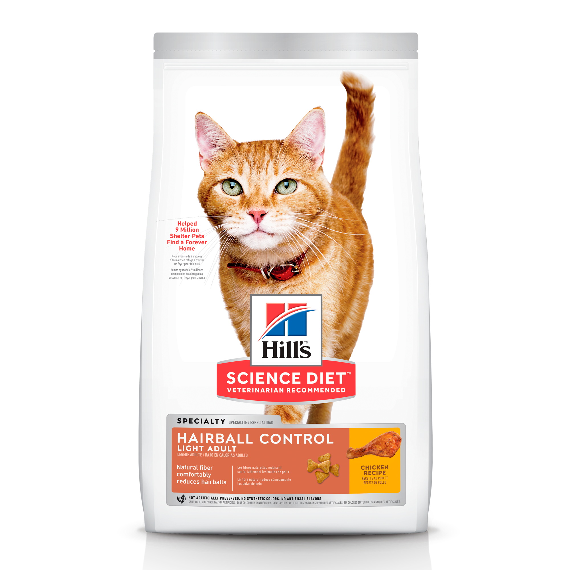 Alimento Hill's Science Diet Adulto Hairball Control Light Para Gato 3.17kg