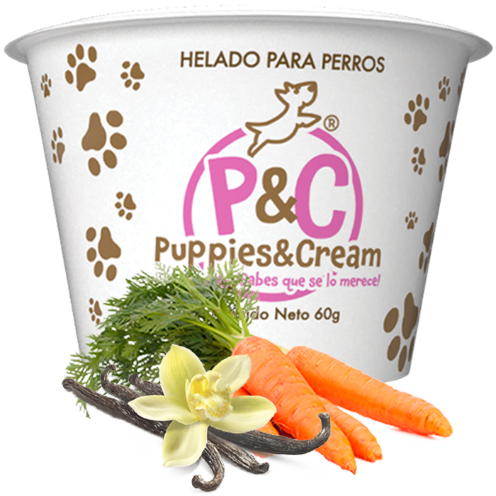 Helado Puppies&Cream Zanahoria y Vainilla 60g