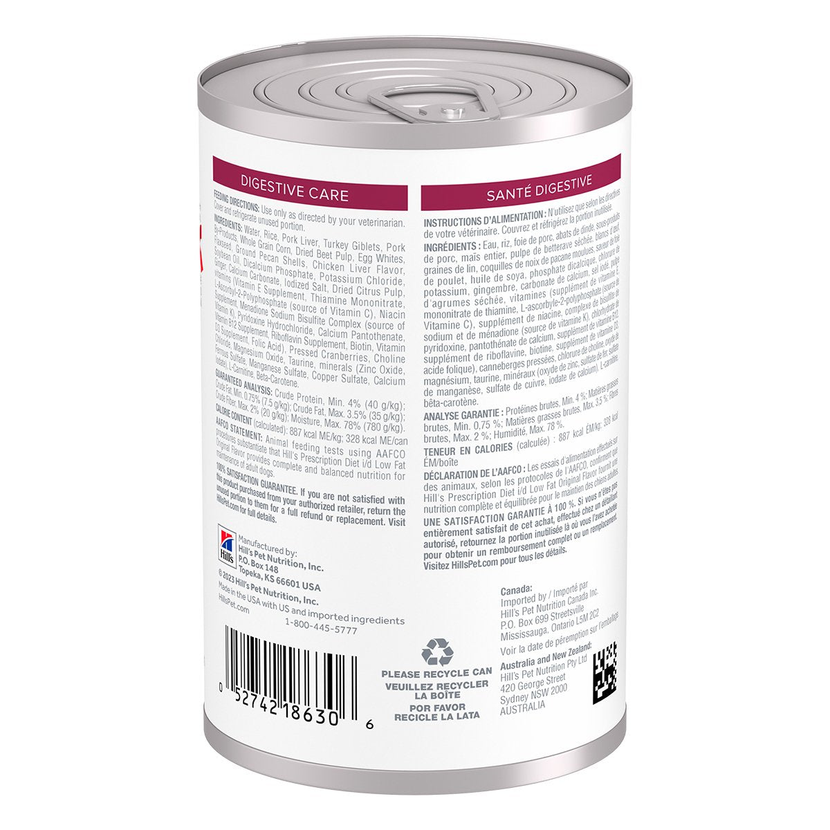 Hill's Prescription Diet i/d Cuidado Digestivo Low Fat Para Perro Lata 370g