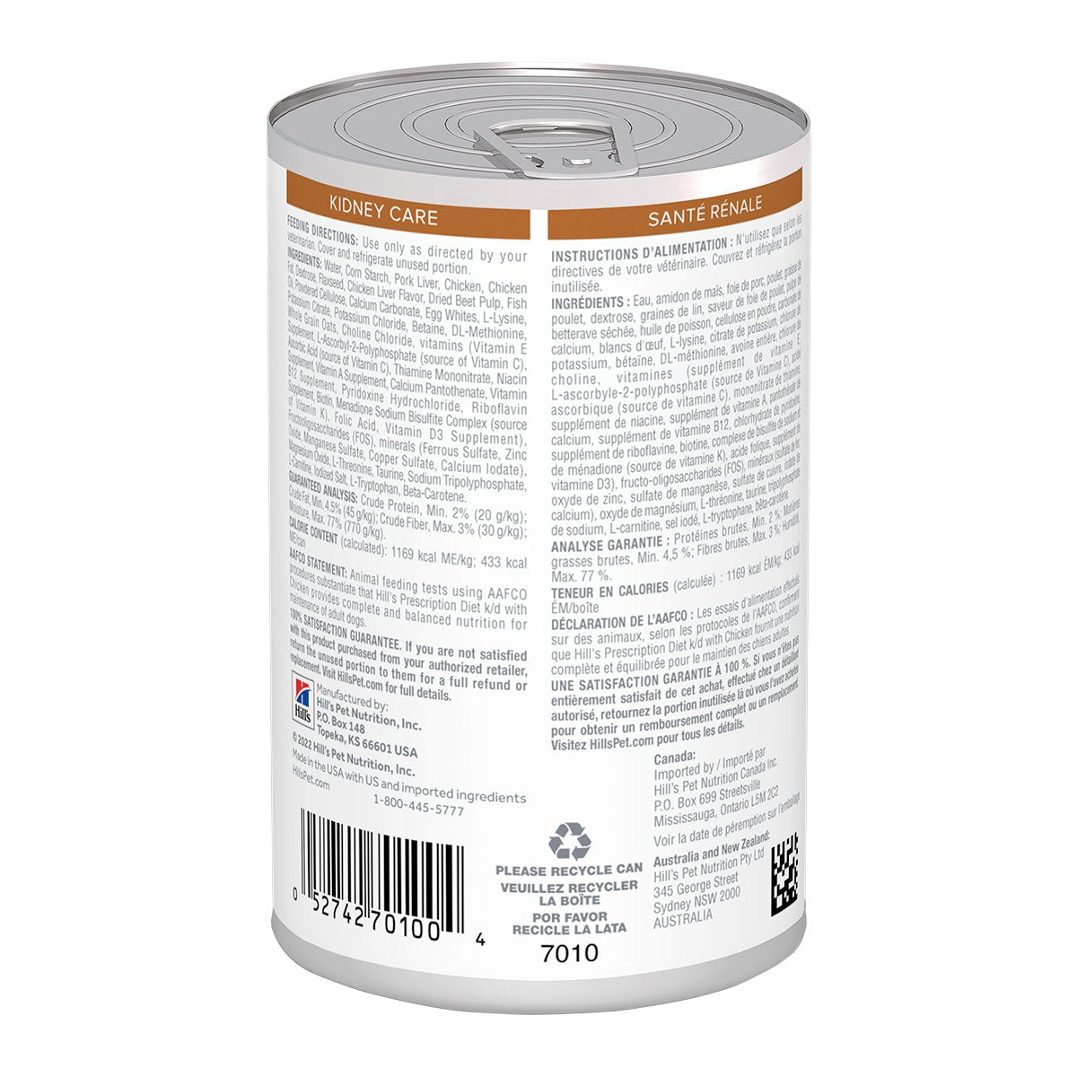 Alimento Hill's Prescription Diet k/d Cuidado del Riñón Pollo Para Perro Lata 370g