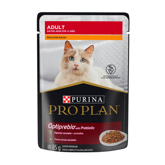 Pro Plan Optiprebio Alimento Húmedo para Gato Adulto Receta Pollo en Salsa 85 g