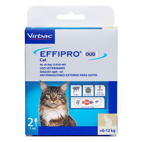 Virbac Effipro Duo Pipeta Desparasitante Externa para Gato, 6-12 kg