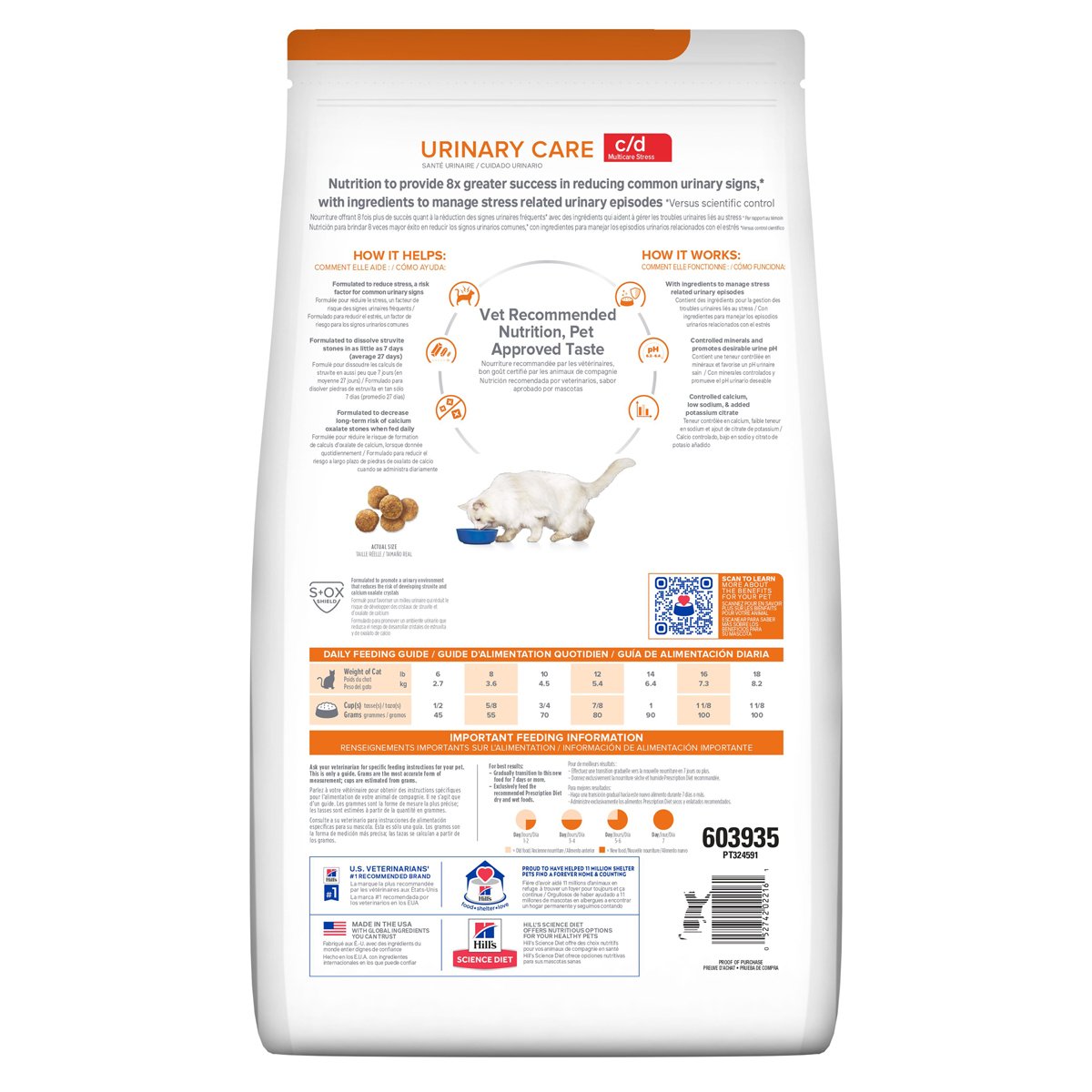 Alimento Hill's Prescription Diet c/d Cuidado Urinario Stress Para Gato 1.8kg