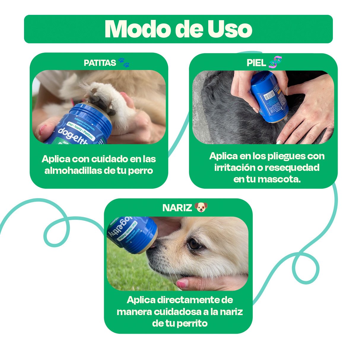 Dogelthy Dog Balm Bálsamo Hidratante para Piel Patitas y Nariz para Perro 50 g