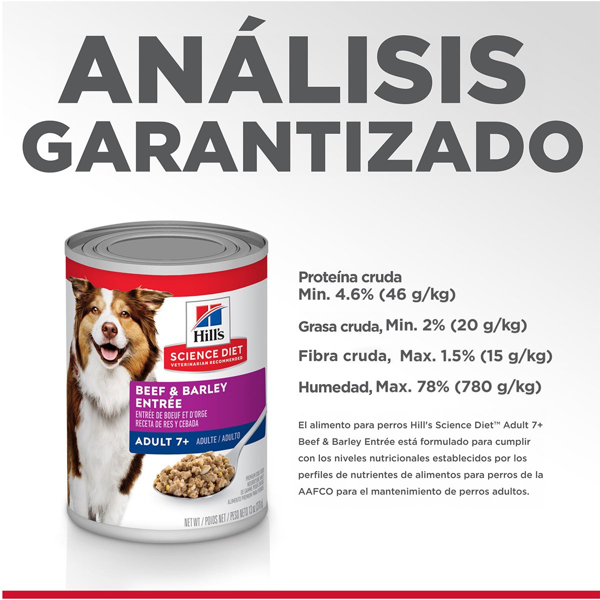 Hill's Science Diet Alimento Húmedo Receta Res y Cebada para Perro Senior 7+ 370 g