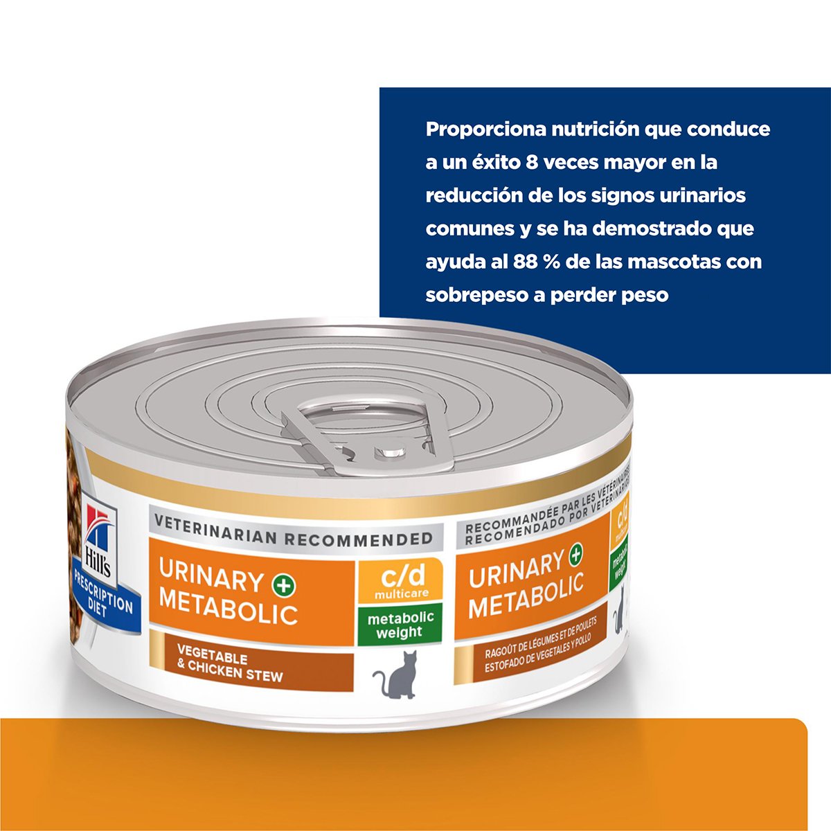 Hill's Prescription Diet c/d Urinary+Metabolic Alimento Húmedo para Gato Adulto Receta Estofado 90 g
