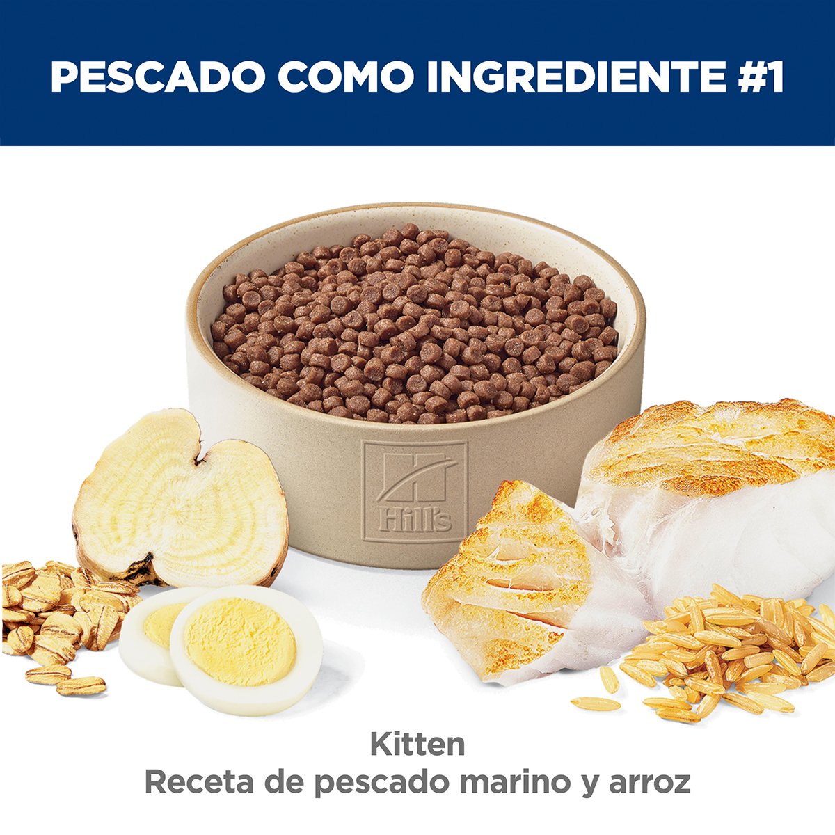 Hill's Science Diet Kitten Alimento Seco para Gatito Receta Pescado y Arroz Integral 1.59 kg
