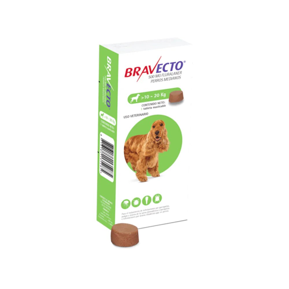 Bravecto M 1 Tableta De 10kg A 20kg