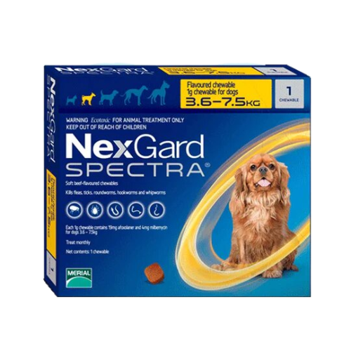 NexGard Spectra 1 Tableta De 3.6 kg a 7.5 kg (UNICAMENTE BAJO PEDIDO)
