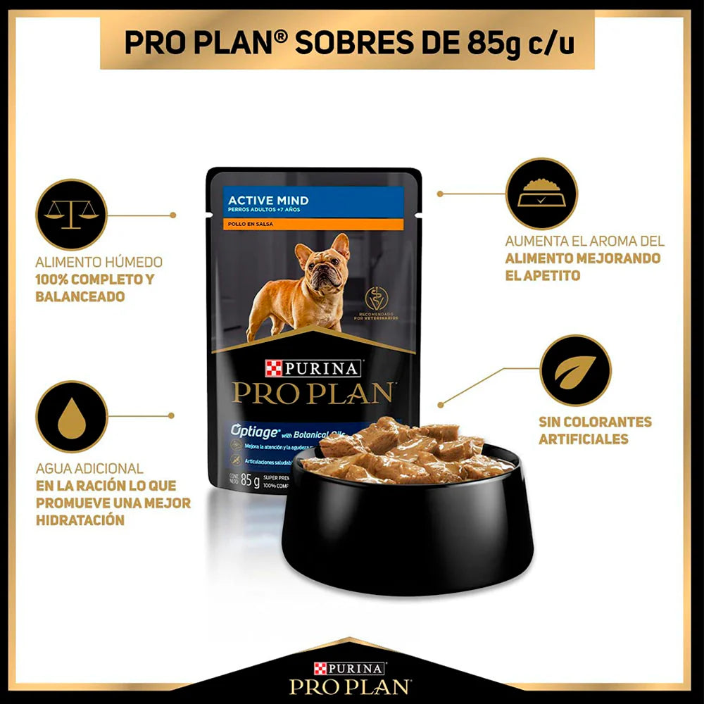 Sobre Pro Plan Active Mind Pollo en Salsa 85g