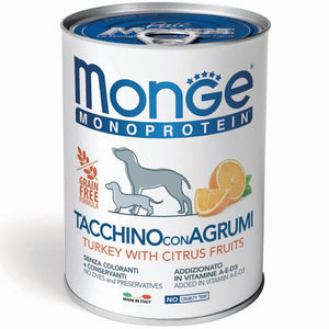 Alimento Monge Pavo Y Frutas Para Perro Lata 400g