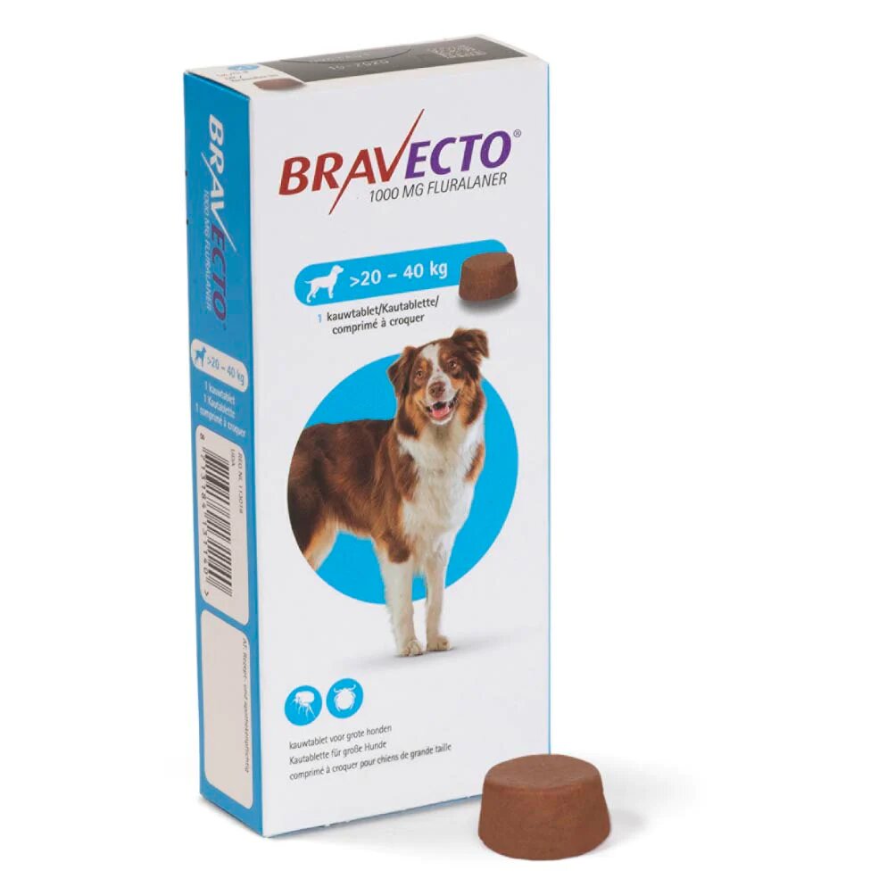 Bravecto L 3 meses1 Tableta De 20 kg a 40 kg 1000 mg