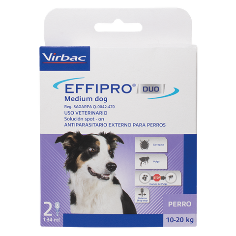 Virbac Effipro Duo Pipeta Desparasitante Externa para Perro Mediano, 10-20 kg