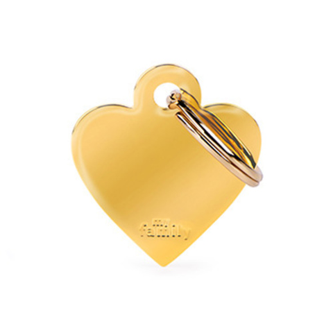 Placa Corazón Chapa de Oro Para Mascota