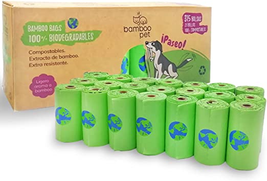 Bolsas Biodegradables De Bamboo Para Heces 21 Rollos