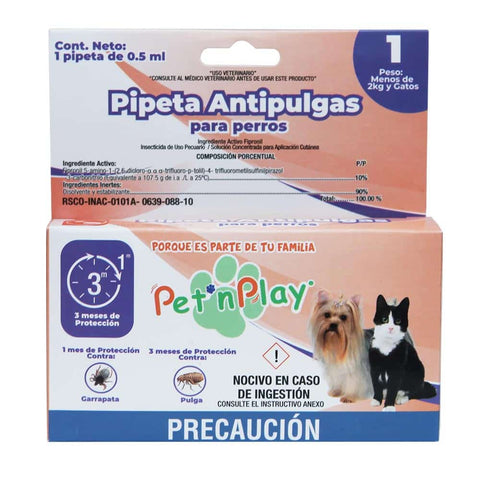 Pipeta Antipulgas Para Perros y Gatos de Menos 2kg