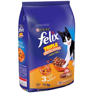 Alimento Felix Triple Delicious Para Gato Adulto 10kg
