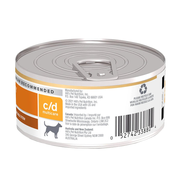 Alimento Hill's Prescription Diet c/d Cuidado Urinario Estofado Para Perro Lata 156g